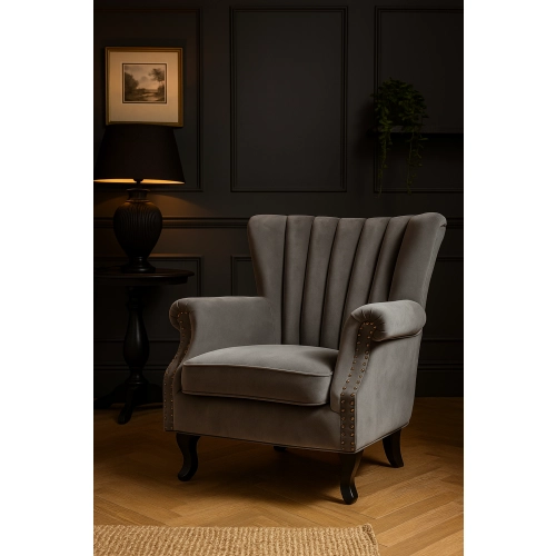 Fotel WYPOCZYNKOWY POPIELATY / SZARY